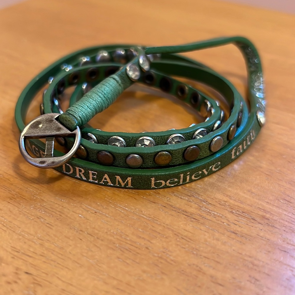 EUC green layered wrap bracelet